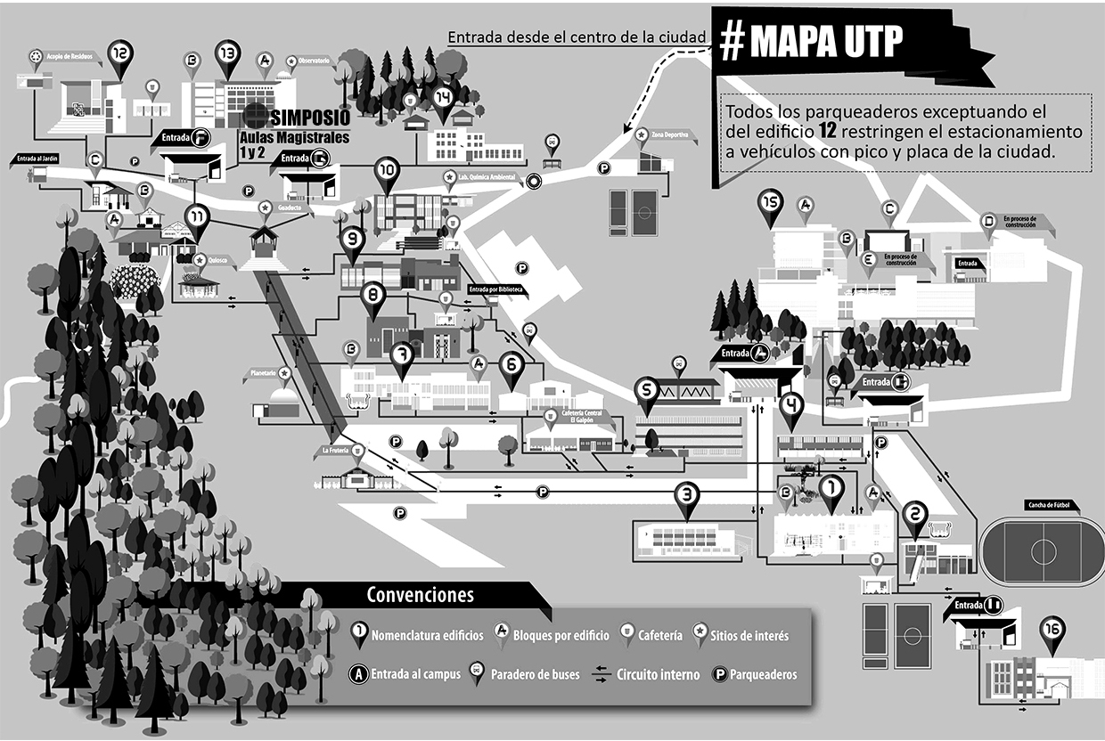 Mapa de la Universidad Tecnológica de Pereira